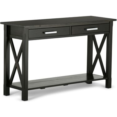 Kitchener Solid Wood Console Sofa Table In Hickory Brown