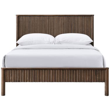 Kivo Solid Wood King Bed In Walnut