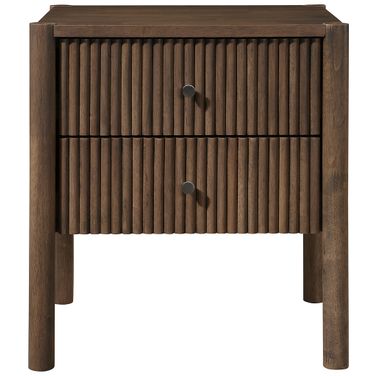 Kivo Solid Wood Nightstand In Walnut