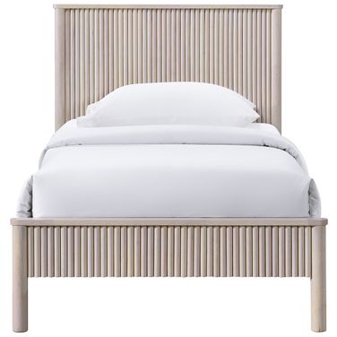 Kivo Solid Wood Twin Bed In Natural and Stained Natural