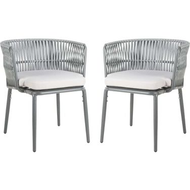 Kiyan Gray With Gray Cushion Rope Chair Set of 2