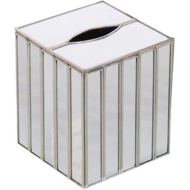 Kleenex Silver Antique Mirror Faceted Box