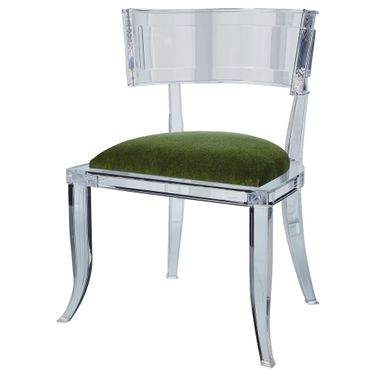 Klismos Acrylic Chair In Emerald Green