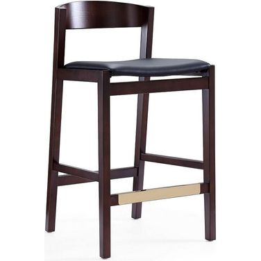 Klismos Counter Stool in Black and Dark Walnut