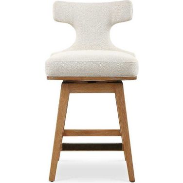 Klismos Fabric Counter Stool In Off White