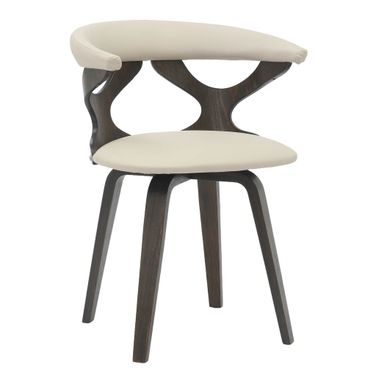 Klyne Wooden Dining Chair with Dark Walnut Frame In Taupe