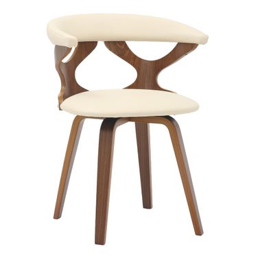 Klyne Wooden Dining Chair with Walnut Frame In Taupe Klyne By Leisruemod