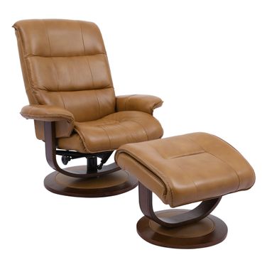 Knight Butterscotch Swivel Recliner with Ottoman