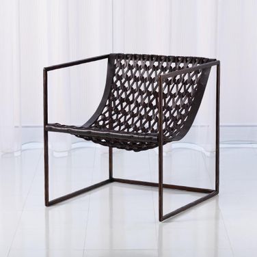 Knit and Pearl Chair In Dark Brown and Bronze