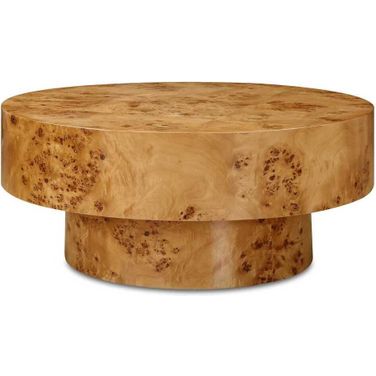 Knots Poplar Round Coffee Table In Woodtone