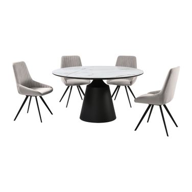 Knox Alison 5 Piece Dining Set In Gray