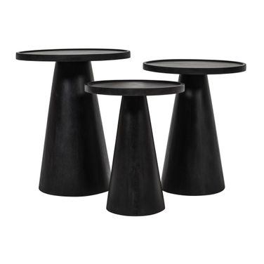 Knox Round Accent Tables Set of 3 In Black