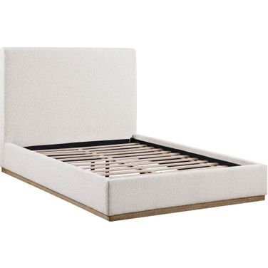 Knox Upholstered Queen Platform Bed Cream