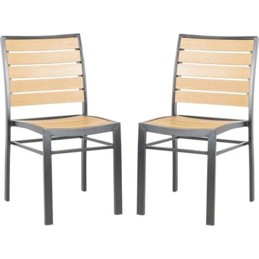 Koda Black and Brown Stackable Chair Set of 2
