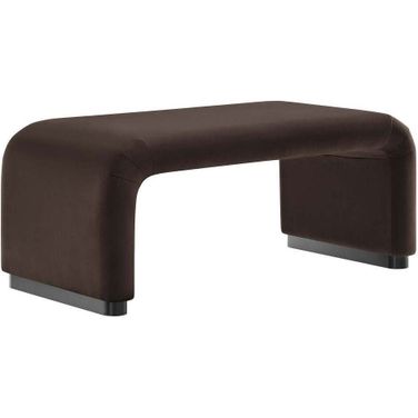 Koda Performance Velvet Waterfall Ottoman In Chocolate Brown