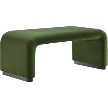 Koda Performance Velvet Waterfall Ottoman In Moss Green