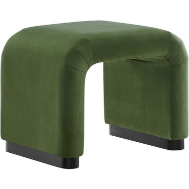 Koda Performance Velvet Waterfall Stool In Moss Green