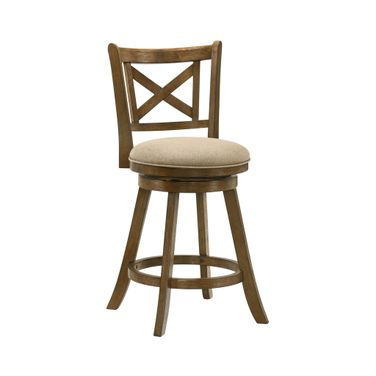 Kodi Swivel Counter Height Bar Stool In Sepia Brown and Light Scone