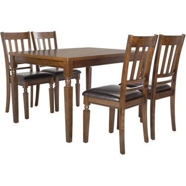 Kodiak Light Oak/Black 5 Piece Dining Set