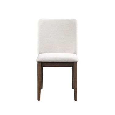 Kody Upholstered Dining Chair Set of 2 In Cream and Brown