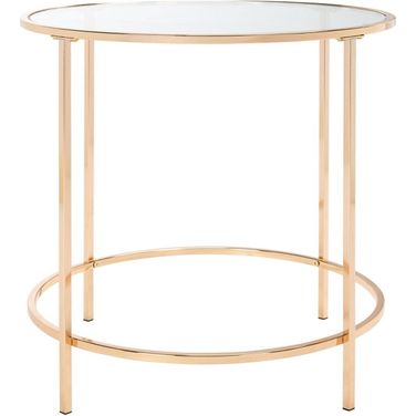 Kolby Round Glass Side Table in Gold