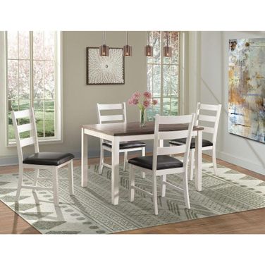 Kona Brown And White 5 Piece Dining Room Set