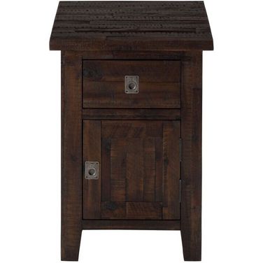 Kona Grove Cabinet Chairside End Table with Storage In Dark Brown