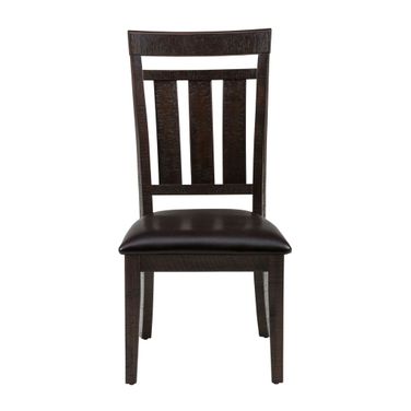 Kona Grove Upholstered Slat Back Dining Chair Set of 2 In Dark Brown