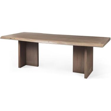 Konstantin Medium Brown Wood With Live Edge Rectangular Dining Table