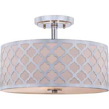 Kora Quatrefoil 3 Light 15 Inch Dia Chrome Flush Mount