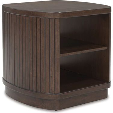 Korestone End Table In Dark Brown