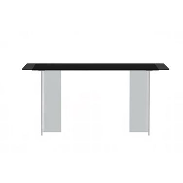 Kova 55 Inch Dining Table with Glass Top In Clear and Black