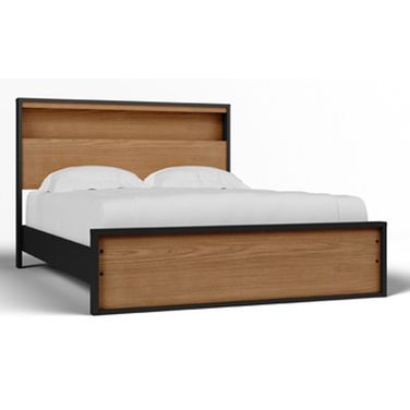 Kozmour Queen Bookcase Complete Bed Frame In Black and Brown