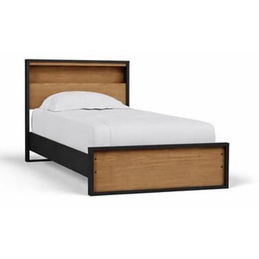 Kozmour Twin Bookcase Complete Bed Frame In Black and Brown