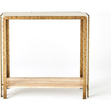 Kraft Console In Light Bronze and Travertine