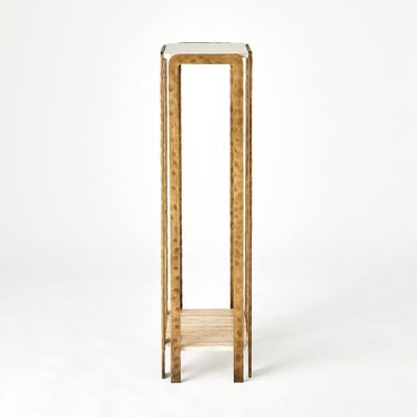 Kraft Pedestal In Light Bronze and Travertine