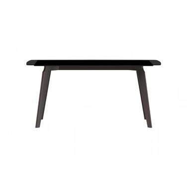 Krevor 62 Inch Dining Table with Glass Top In Black and Silver
