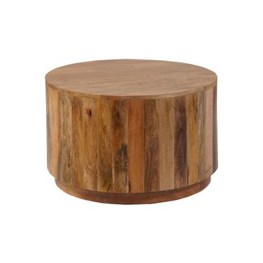 Krissa 30 Inch Round Mango Wood Coffee Table In Natural