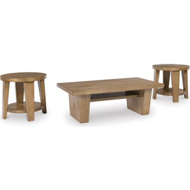 Kristiland Occasional Table Set In Light Brown