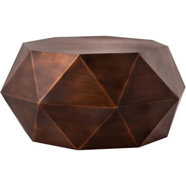 Kronos Diamond Shape Iron Coffee Table In Copper