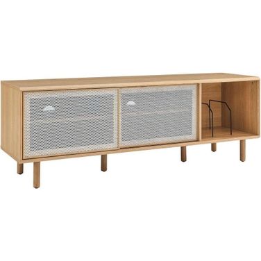 Kurtis 67 Inch TV And Vinyl Record Stand In Oak