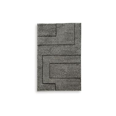 Kurtmen 5' x 7' Area Rug In Black and Ivory