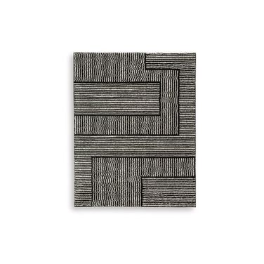 Kurtmen 7'10" x 9'10" Area Rug In Black and Ivory