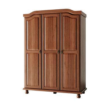 Kyle 3-Door Wardrobe with Raised Panel Doors In Mocha