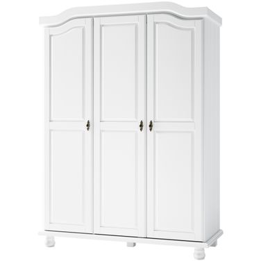 Kyle 3-Door Wardrobe with Raised Panel Doors In White