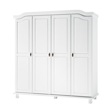 Kyle 4-Door Wardrobe with Raised Panel Doors In White