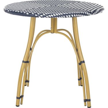 Kylie Navy and White Rattan Bistro Table