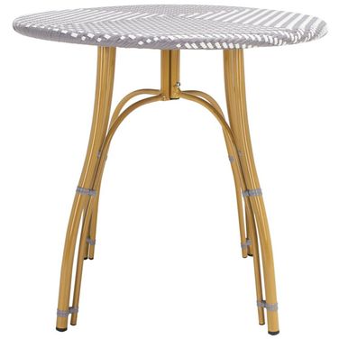 Kylie Rattan Bistro Table in Grey and White