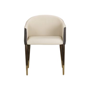 Kylin Dining Armchair In Dillon Cream and Bravo Ash
