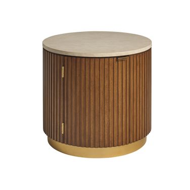 La Costa Avenida Round End Table In Brown